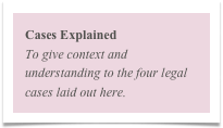 Cases Explained
To give context and understanding to the four legal cases laid out here.