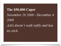 The $50,000 Caper
November 20 2008 - December 4 2008
AAG doesn’t walk softly and has no stick.